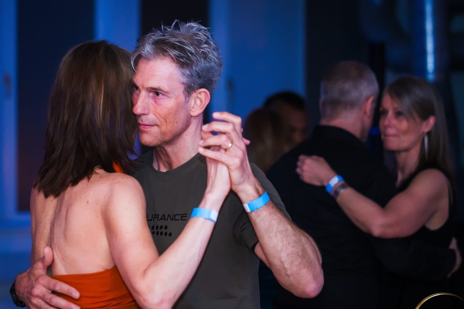 Urban Kiz partners mid-movement on the dance floor
